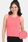 Rosaline Fun Basics Knit Cotton Loungewear Top - Sun Kissed Coral — thumbnail 1